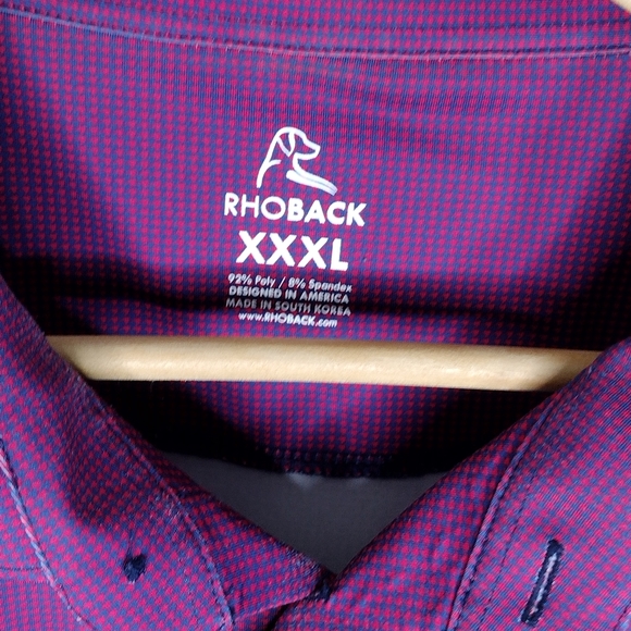 Rhoback Shirts Mens Rhoback Polo Xxxl Fuschia Pink Golf Shirt